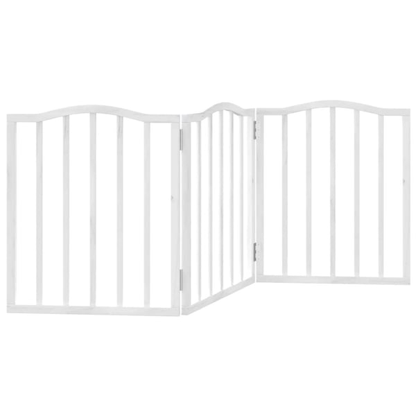 vidaXL hundelåge 3 paneler 150 cm foldbar poppeltræ hvid