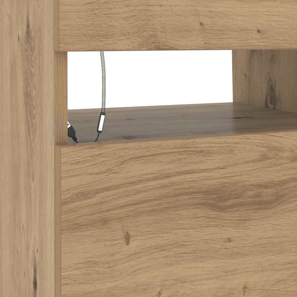 vidaXL TV-benk med LED-lys artisan eik 90x35x40 cm konstruert tre