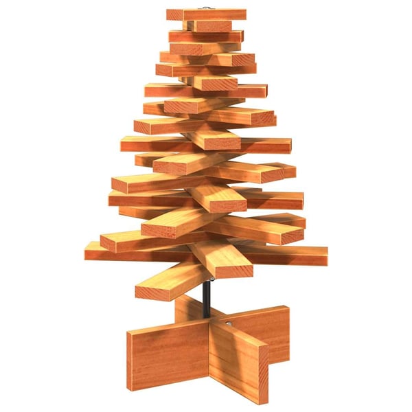 vidaXL Juletre av tre til pynt voksbrun 60 cm heltre furu