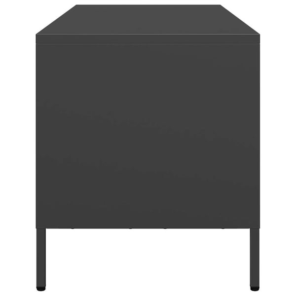 vidaXL TV-benk svart 101,5x39x43,5 cm kaldvalset stål