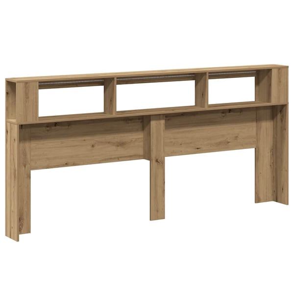 vidaXL Sengegavl med LED artisan eik 220x18,5x103,5 cm konstruert tre