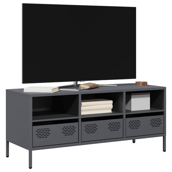 vidaXL TV-benk antrasitt 101,5x39x43,5 cm kaldvalset stål