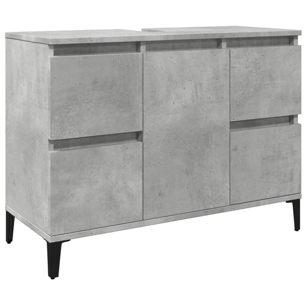 vidaXL Servantskap betonggrå 80x33x60 cm konstruert tre
