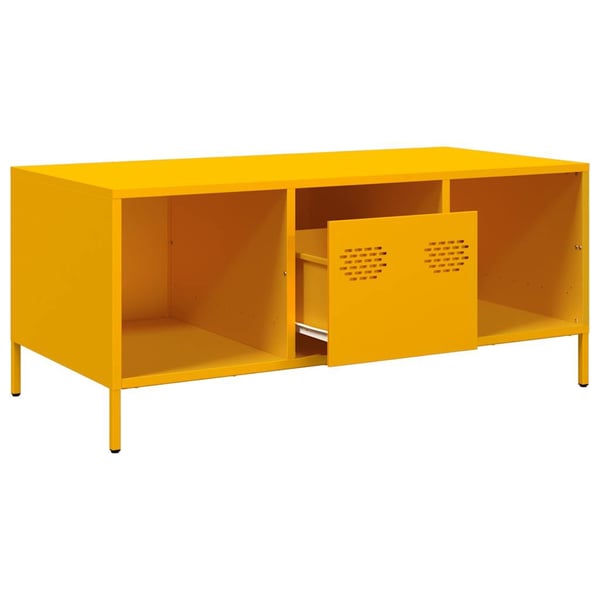vidaXL Salongbord sennepsgul 101,5x50x43,5 cm kaldvalset stål