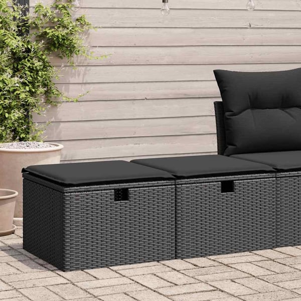 vidaXL sofasæt til haven 2 dele med hynder polyrattan akacietræ sort