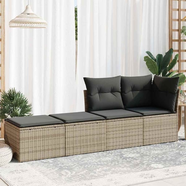 vidaXL sofasæt til haven 2 dele med hynder polyrattan akacietræ grå