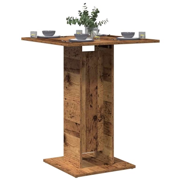 vidaXL Bistropöytä vanhaa puuta 60x60x75 cm lastulevy