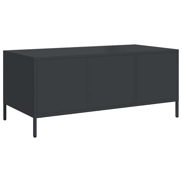 vidaXL Salongbord svart 101,5x50x43,5 cm kaldvalset stål