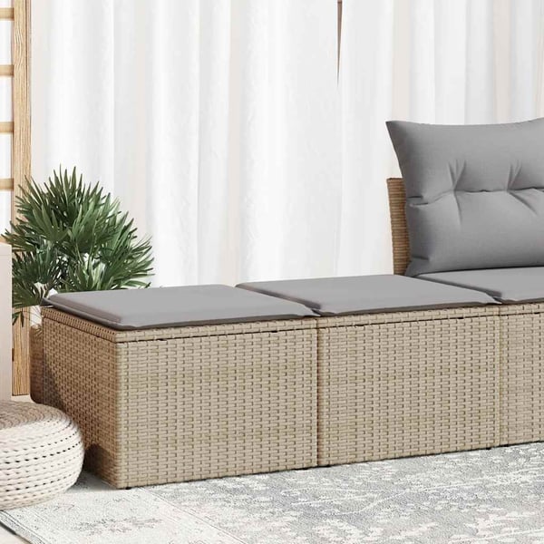 vidaXL sofasæt til haven 2 dele med hynder polyrattan akacietræ beige