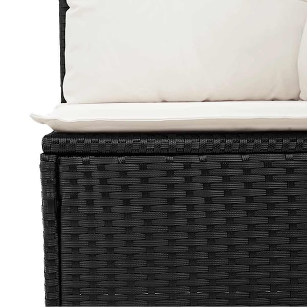 vidaXL sofasæt til haven 6 dele med hynder polyrattan akacietræ sort