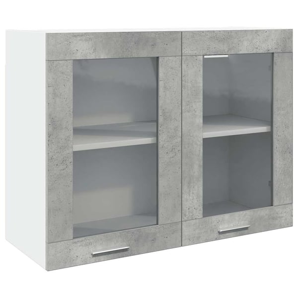 vidaXL Hengende skap "Lyon" glass betonggrå 80x31x60 cm