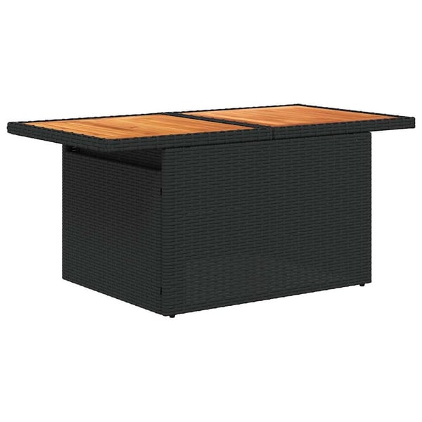 vidaXL sofasæt til haven 7 dele med hynder polyrattan akacietræ sort
