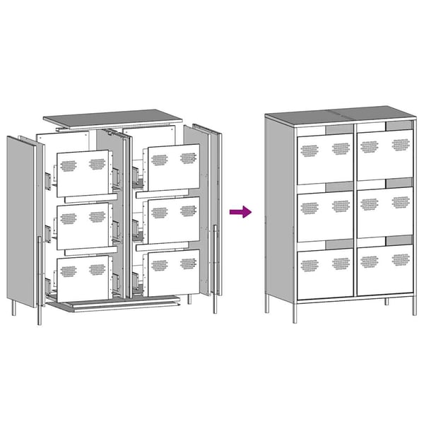 vidaXL Highboard olivengrønn 68x39x101,5 cm stål