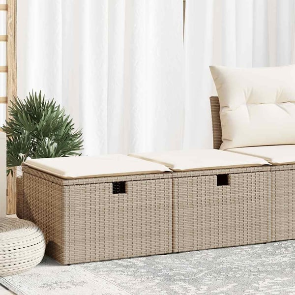 vidaXL sofasæt til haven 2 dele med hynder polyrattan akacietræ beige