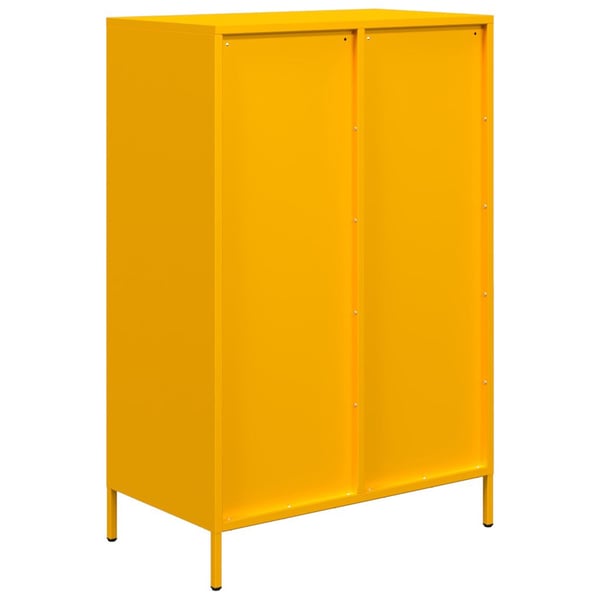 vidaXL Highboard sennepsgul 68x39x101,5 cm stål