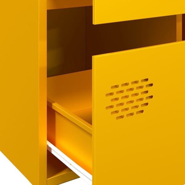 vidaXL Highboard sennepsgul 68x39x101,5 cm stål