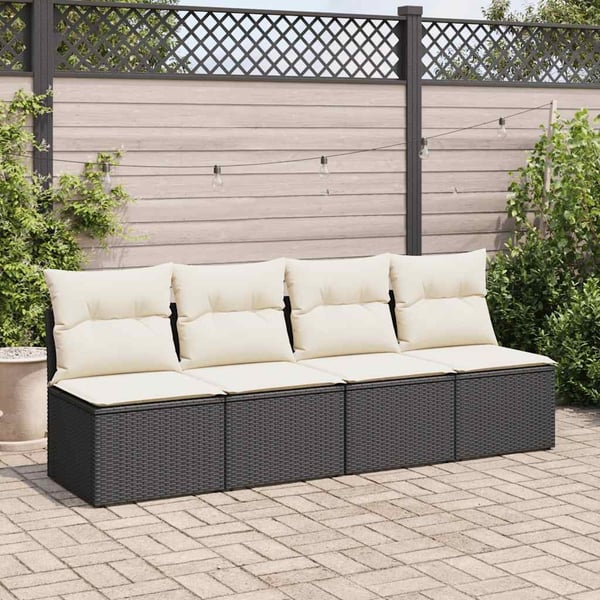 vidaXL sofasæt til haven 2 dele med hynder polyrattan akacietræ sort