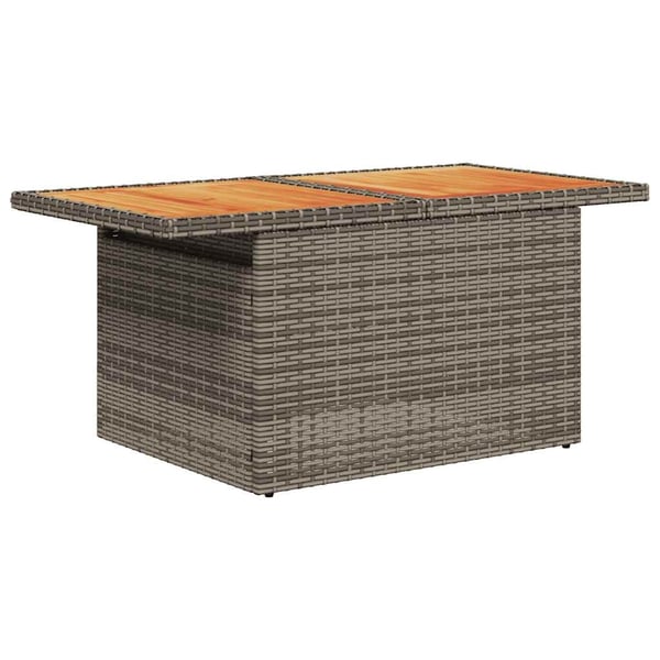 vidaXL sofasæt til haven 9 dele med hynder polyrattan akacietræ grå