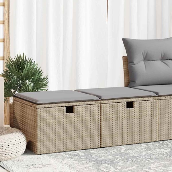 vidaXL sofasæt til haven 2 dele med hynder polyrattan akacietræ beige