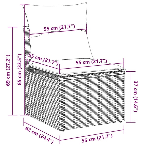 vidaXL sofasæt til haven 2 dele med hynder polyrattan akacietræ beige
