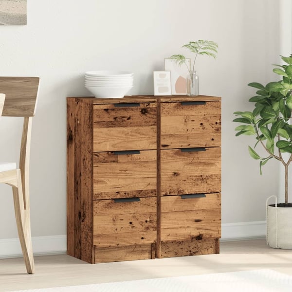 vidaXL Senkit 2 kpl vanhaa puuta 30x30x70 cm tekninen puu
