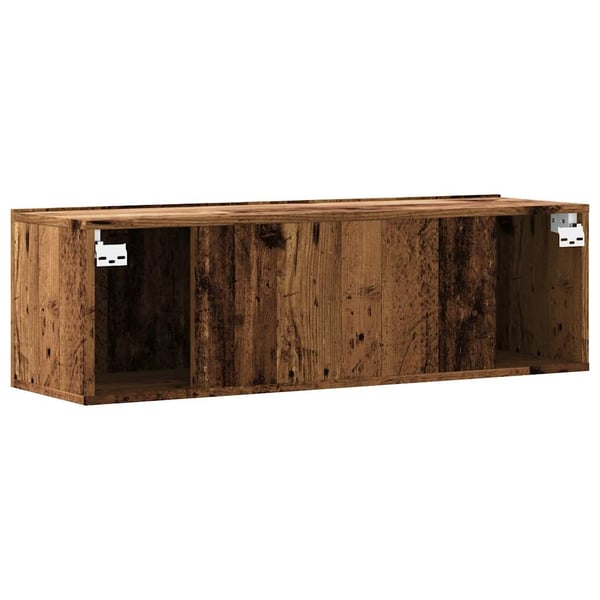 vidaXL Vegghengt TV-benk gammelt tre 100x30x30 cm konstruert tre
