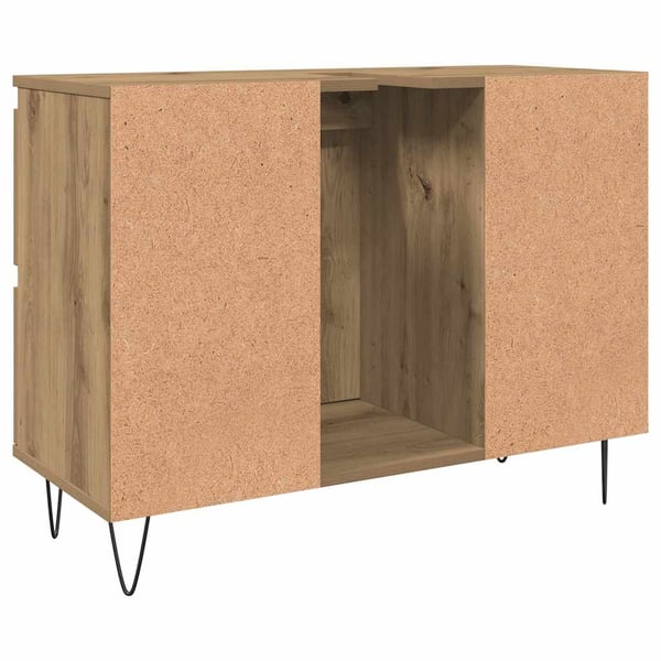 vidaXL badeværelsesskab 80x33x60 cm konstrueret træ kunsteg