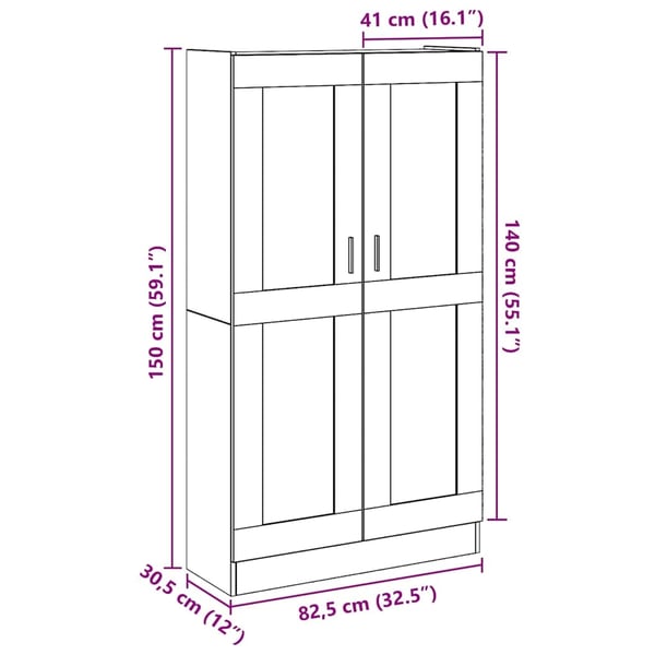 vidaXL Highboard gammelt tre 82,5x30,5x150 cm konstruert tre