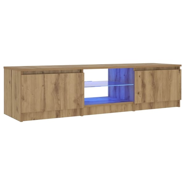 vidaXL TV-benk med LED-lys artisan eik 140x40x36 cm konstruert tre