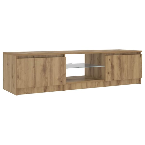 vidaXL TV-benk med LED-lys artisan eik 140x40x36 cm konstruert tre