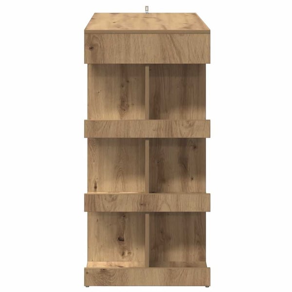 vidaXL Barbord med oppbevaring artisan eik 100x48x101,5 cm