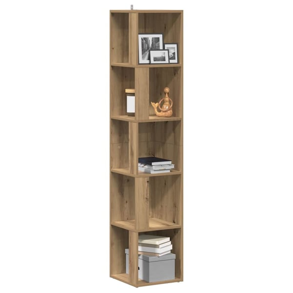 vidaXL Hjørneskap artisan eik 33x33x165 cm konstruert tre
