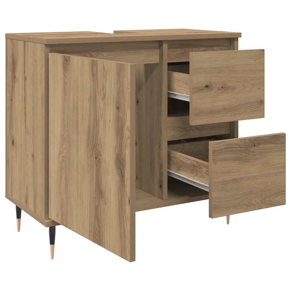 vidaXL Baderomsskap artisan eik 65x33x60 cm konstruert tre