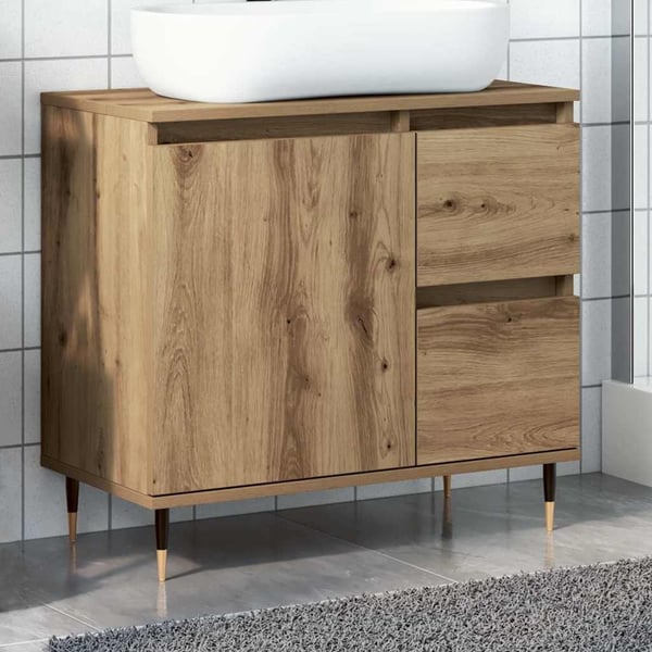vidaXL Baderomsskap artisan eik 65x33x60 cm konstruert tre