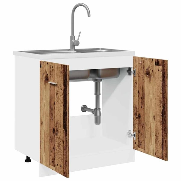 vidaXL Bunnskap til vask "Lyon" gammelt tre 80x46x81,5 cm