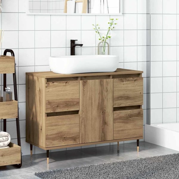 vidaXL Baderomsskap artisan eik 80x33x60 cm konstruert tre