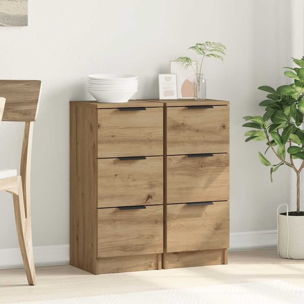vidaXL Skjenker 2 stk artisan eik 30x30x70 cm konstruert tre