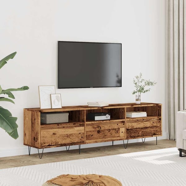 vidaXL TV-benk gammelt tre 150x30x44,5 cm konstruert tre