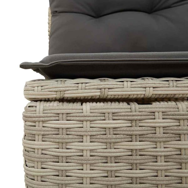 vidaXL sofasæt til haven 2dele med hynder polyrattan akacietræ lysegrå