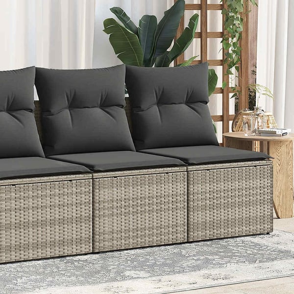 vidaXL sofasæt til haven 2dele med hynder polyrattan akacietræ lysegrå