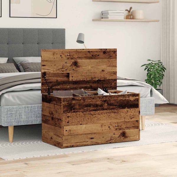vidaXL Oppbevaringskiste gammelt tre 84x42x46 cm konstruert tre