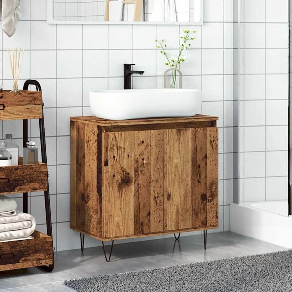 vidaXL Baderomsskap gammelt tre 58x33x60 cm konstruert tre