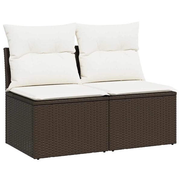 vidaXL sofasæt til haven 2 dele med hynder polyrattan akacietræ brun