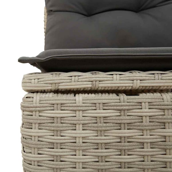 vidaXL sofasæt til haven 2dele med hynder polyrattan akacietræ lysegrå