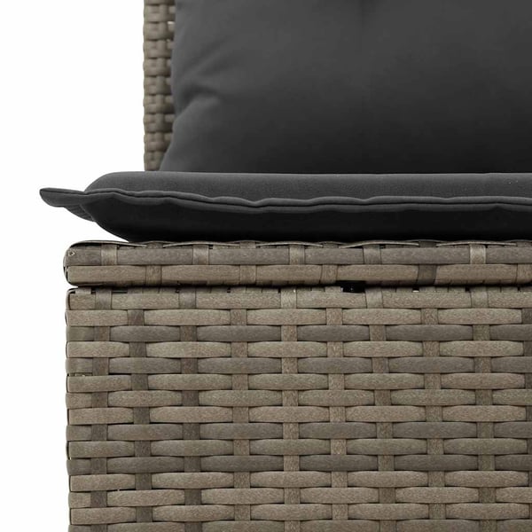vidaXL sofasæt til haven 2 dele med hynder polyrattan akacietræ grå