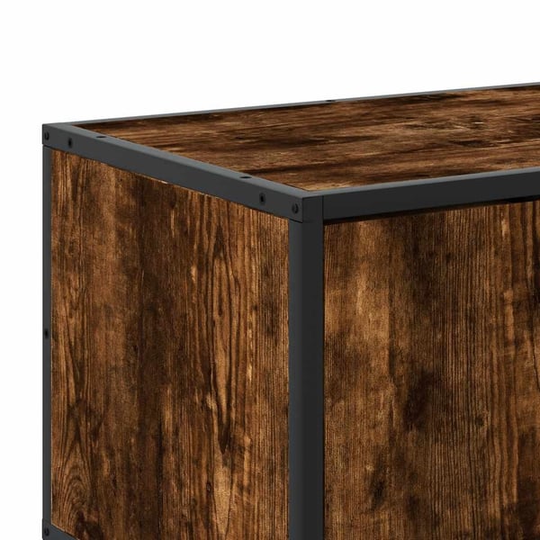 vidaXL TV-benk røkt eik 80x34,5x40 cm konstruert tre og metall