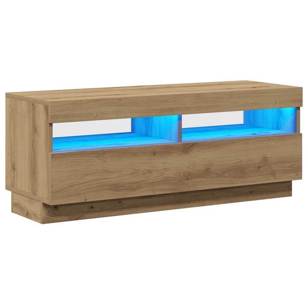 vidaXL TV-kaappi LED-valoilla käsityöläinen tammi 100x35x40 cm
