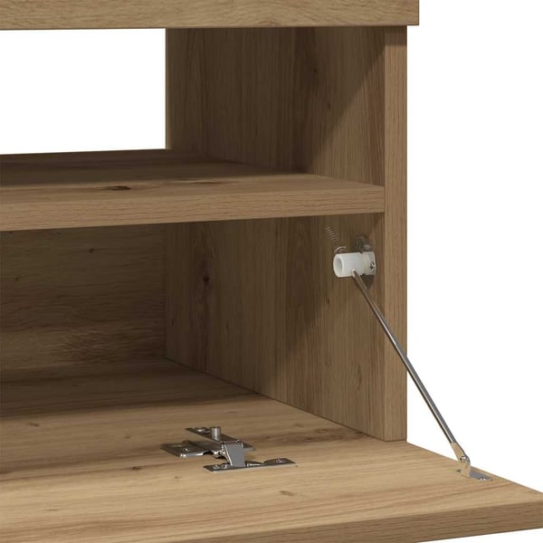 vidaXL TV-benk med LED-lys artisan eik 100x35x40 cm konstruert tre