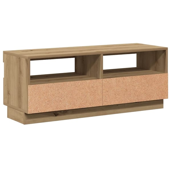 vidaXL TV-benk med LED-lys artisan eik 100x35x40 cm konstruert tre