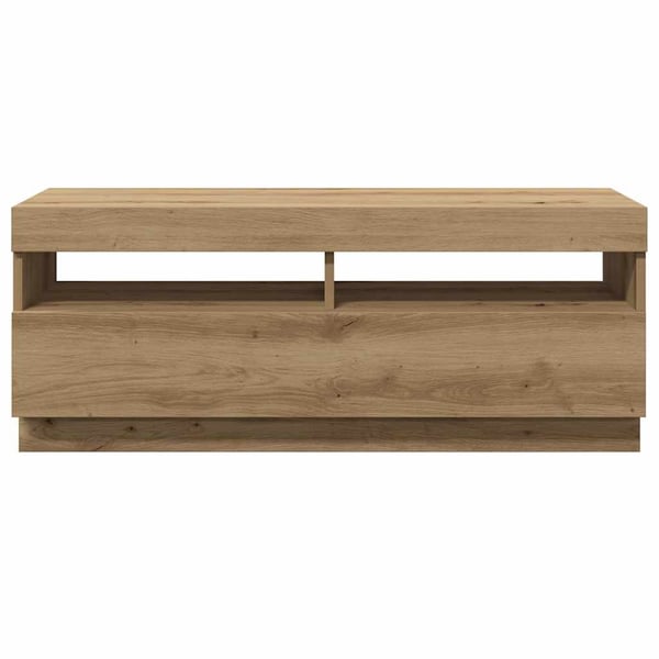 vidaXL TV-benk med LED-lys artisan eik 100x35x40 cm konstruert tre